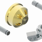 Thumbnail image #1 for SIRMAN USA Concerto 28180116DIE + BLEDE40115112 Penne Pasta Die #116 with Diagonal Cutter Kit, 8.8 mm, Brass