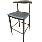 Thumbnail image #1 for Oak Street BM-6063-DW-BLK Bar Stool, Hairpin Wood Back, Driftwood Finish, Black Vinyl Seat