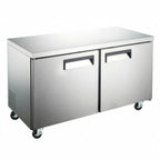 Thumbnail image #1 for USR Brands Coldline UC-60R Two-Section Undercounter Refrigerator, Solid Locking Doors, Stainless Steel Exterior, 60.2"W