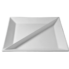 Thumbnail image #1 for G.E.T. Bugambilia PS015BB Divided Square Buffet Platter, 17 x 17 in, 1-1/2 in Deep, Cast Aluminum with Resin Coating, Black