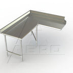 Thumbnail image #1 for AERO Manufacturing 3CDC-L-84 Corner Clean Dish Table, Right-to-Left, 60" x 84", 16-Gauge 304 Stainless Steel, 7"H Splash