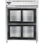 Thumbnail image #2 for Continental Refrigerator Designer Line D2RENSASGDHD Two-Section Wide Reach-In Refrigerator, Sliding Glass Doors, Self-Contained, Stainless Steel