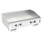 Thumbnail image #1 for Venancio USA Elite Series R48CT-48G Gas Countertop Griddle, 48"W, 24"D Cooking Surface, 1" Smooth Polished Steel Plate, Manual Controls