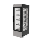 Thumbnail image #1 for Flexeserve HUB-600-RH Floor-Model Hot Food Display, 5 Adjustable Stainless Steel Shelves, Double-Glazed, Right-Hand Self-Closing Doors