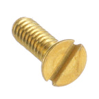 Thumbnail image #1 for AllPoints Foodservice Parts & Supplies Smith 1021106 Floor Drain Grate Replacement Screw, Flat Head, Brass, 10-24 Thread