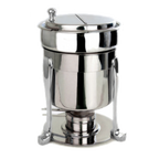 Thumbnail image #1 for Eastern Tabletop Freedom 3107FS-SS 7 qt Stainless Steel Marmite Soup Chafer with Hinged Half-Opening Lid