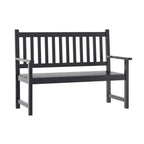 Thumbnail image #1 for Flash Furniture LTS-0525-BK-GG Outdoor Slatted 2-Person Bench, Weather-Resistant Acacia Wood, Black, 21.75"W