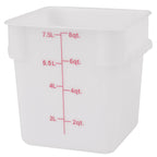 Thumbnail image #1 for Stanton Trading PES-8 Square Polyethylene Food Storage Container, 8 qt, White, Container Only Case of 24