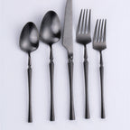Thumbnail image #2 for Kadra Kitchenware Vikko Dine VF-30-IB-SET-W 20-Piece Flatware Set, Service for 4, Brushed Full Black, 18/10 Stainless Steel Case of 6