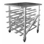 Thumbnail image #1 for GSW USA AAR-CRAW41 Mobile Half-Size Can Rack with Aluminum Countertop, 4 Levels, Holds 18 #10 or 24 #5 Cans per Level, 25 x 35 x 42 in