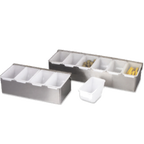 Thumbnail image #1 for Alegacy Foodservice Products 79302 5-Compartment Plastic Bar Garnish Caddy, Gray, 14-3/4 x 5-1/2 x 3-1/2 in