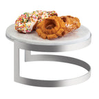 Thumbnail image #1 for Cal-Mil Ashwood 3680-126-81M Round Display Riser, 12" Diameter x 6"H, Removable Faux Marble Melamine Top, Stainless Steel Base, Chrome Finish