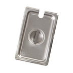 Thumbnail image #1 for Browne USA Foodservice 575539 1/2 Size Stainless Steel Steam Table Pan Cover, Flat, Notched, Handled, 24 Gauge