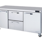 Thumbnail image #1 for Blue Air FSE LLC BLUR72-D2M-HC Three-Section Undercounter Refrigerator, 72-3/8"W, 20.2 cu. ft., Solid Doors and Drawers