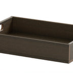 Thumbnail image #2 for Cal-Mil Vista 28612-1-140 Rectangular Bakery Display Tray, 17 x 13 x 4 in, with Handles, HDPE, Mocha