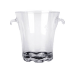 Thumbnail image #1 for Thunder Group PLTHBK140C Clear Polycarbonate Ice Bucket, 4 Quart, with Handles and 6-Inch Tong Case of 6
