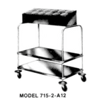 Thumbnail image #1 for Dinex DXP7152A10 Tray & Silver Cart, 2-Stack, Open, 10-Cylinder Dispenser, 200 15" x 20" Trays, Stainless Steel