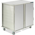 Thumbnail image #1 for Dinex TQ DXPICT242D Enclosed Stainless Steel 2-Compartment Meal Delivery Cart, 24-Tray Capacity