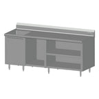 Thumbnail image #1 for SPG International Universal Stainless BCRS-84L Stainless Steel Beverage Counter with Left Sink and Rack Slides, 84 x 30 in.