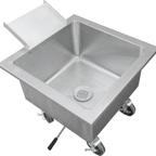 Thumbnail image #1 for IMC/Teddy UCS-SM12 Portable One-Compartment Stainless Steel Mobile Sink with 5 in Casters, 24 x 24 x 20 in, 12 in Deep Bowl