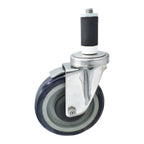 Thumbnail image #1 for BK Resources 5SS-2RA-PLY-TLB 5" Polyurethane Swivel Stem Caster with Top-Lock Brake, 300 lb Capacity, 1-1/4" Expanding Stem
