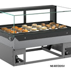 Thumbnail image #5 for Structural Concepts Reveal® NE4813DSV Non-Refrigerated Full-Service Slide-In Counter Case, 47-3/4" Wide, Black, LED Top Light