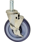 Thumbnail image #1 for AllPoints Foodservice Parts & Supplies 1201217 Shelf Stem Casters, 6-Inch Swivel with Brakes, Polyurethane, 300 lb Each, Set of 4