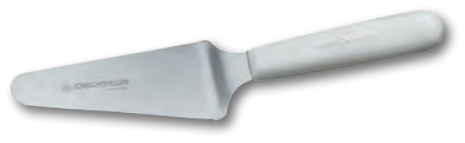 Product image #2 for Sani-Safe 4-1/2 x 2-1/4-Inch Offset Pie Knife with Textured White Polypropylene Handle
