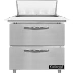 Thumbnail image #1 for Continental Refrigerator Designer Line D32N8C-D 32" Refrigerated Sandwich Prep Table with 2 Drawers and 8-Pan Capacity