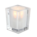 Thumbnail image #1 for Sterno Classic Elegance 80238 Square Frosted Glass Liquid Wax Candle Lamp, 4" H x 3" Diameter