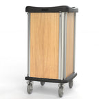 Thumbnail image #1 for Dinex Phantom DXPPH16OK 16-Tray Meal Delivery Cart with Self-Latching Door, 8" Casters, Oak