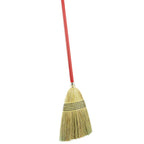 Thumbnail image #1 for Libman Commercial 502 Natural Corn Broom, Red Steel Handle, 12-1/2"W x 57"H Case of 6