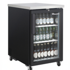 Thumbnail image #1 for Blue Air FSE LLC BLBB23-1BG-HC One-Section Back Bar Cooler, 24-1/8 in. W, Glass Door, Stainless Steel Top, Black Exterior