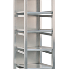 Thumbnail image #1 for New Age Industrial 99554 5-Tier Aluminum Fish File Rack with Angled Shelves, Removable Drip Pan and Casters