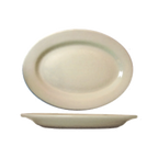 Thumbnail image #1 for International Tableware Roma RO-48 Ceramic Oval Platter, 13-1/2" x 9-1/2", Rolled Edge, American White 1 Dozen