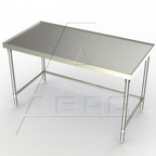 Thumbnail image #1 for AERO Manufacturing Aerospec 1TSX-4284 Stainless Steel Work Table, 84 x 42 x 35 in, 300 Series Top, Open Base with Crossrails