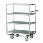 Thumbnail image #1 for Lakeside Manufacturing 561 Stainless Steel Open Tray Truck, 4 Shelves, 21 x 49 in Shelves, Push Handle