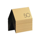 Thumbnail image #1 for Cal-Mil 22625B-11 Engraved Number Tent Set, Numbers 26–50, Horizontal, Gold/Black, 5"W x 3-1/2"H