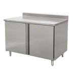 Thumbnail image #1 for GSW CTD-P3048H Enclosed Stainless Steel Work Table with Hinged Doors, 48"W x 30"D x 35"H, 18-Gauge Top, 4" Backsplash