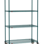 Thumbnail image #1 for Metro Super Erecta SE-3060K3-80-M4 Mobile Wire Shelving Unit, 60"W x 30"D x 80"H, 900 lbs per unit, evenly distributed1" shelf adjustment, (4) wire
