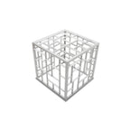 Thumbnail image #1 for G.E.T. Bugambilia MONPDC10WW Square Cast Aluminum Buffet Riser, Solid White, 10"L x 10"W x 14-1/2"H