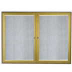 Thumbnail image #1 for AARCO Products Waterfall OWFC3648LBI Enclosed Wall-Mounted Bulletin Board, 48"W x 36"H, Burlap-Weave Vinyl Surface, Aluminum Frame