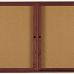 Thumbnail image #1 for AARCO Products WBC3660R Enclosed Bulletin Board, Walnut-Stained Wood Frame, 2 Swing Doors, Cork Panel, 60"W x 36"H