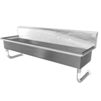 Thumbnail image #1 for GSW USA ACE-MWS-1872 Multi-Station Wall-Mounted Hand Sink, 72"W x 14"D x 8" Deep, 18/304 Stainless Steel, Faucet Included
