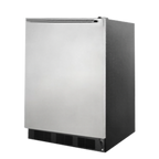 Thumbnail image #1 for Summit Commercial FF7BKSSHH One-Section Undercounter Refrigerator, Freestanding, 5.5 cu. ft., Black Exterior, Stainless Steel Solid Door