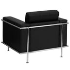 Thumbnail image #2 for Flash Furniture Hercules - Lesley ZB-LESLEY-8090-CHAIR-BK-GG Black Bonded Leather Tufted Restaurant Chair with Stainless Steel Legs