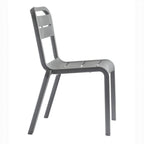 Thumbnail image #2 for Grosfillex Cannes UT011002 Indoor/Outdoor Stacking Side Chair, Charcoal Resin, Contoured Slotted Back, Resin Seat and Frame Case of 4