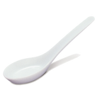 Thumbnail image #1 for JB Prince R405 Mini Asian Soup Spoon, 3-1/2 in, 1/2 tbsp, Porcelain, White