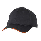 Thumbnail image #1 for Chef Works BCCT-ORA-0 Polyester Baseball Cap, Black with Orange Trim, Adjustable Buckle Closure, One Size