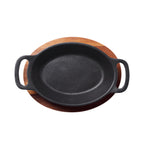 Thumbnail image #2 for G.E.T. Heiss SKOV-16-BASE Acacia Wood Oval Underliner, 8.63"L x 6.63"W x 0.75"H, for 16 oz Oval Server Case of 6